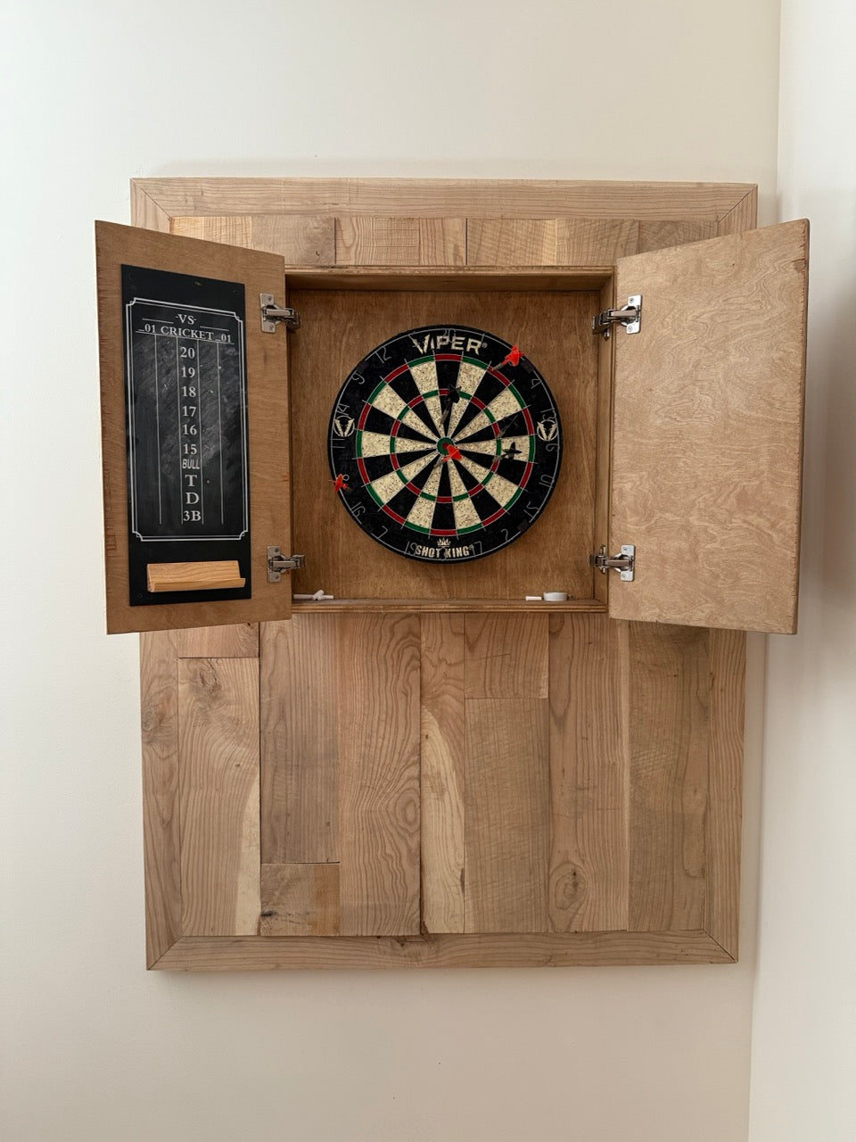 The Pub Dartboard Cabinet Set – True North Woodworking